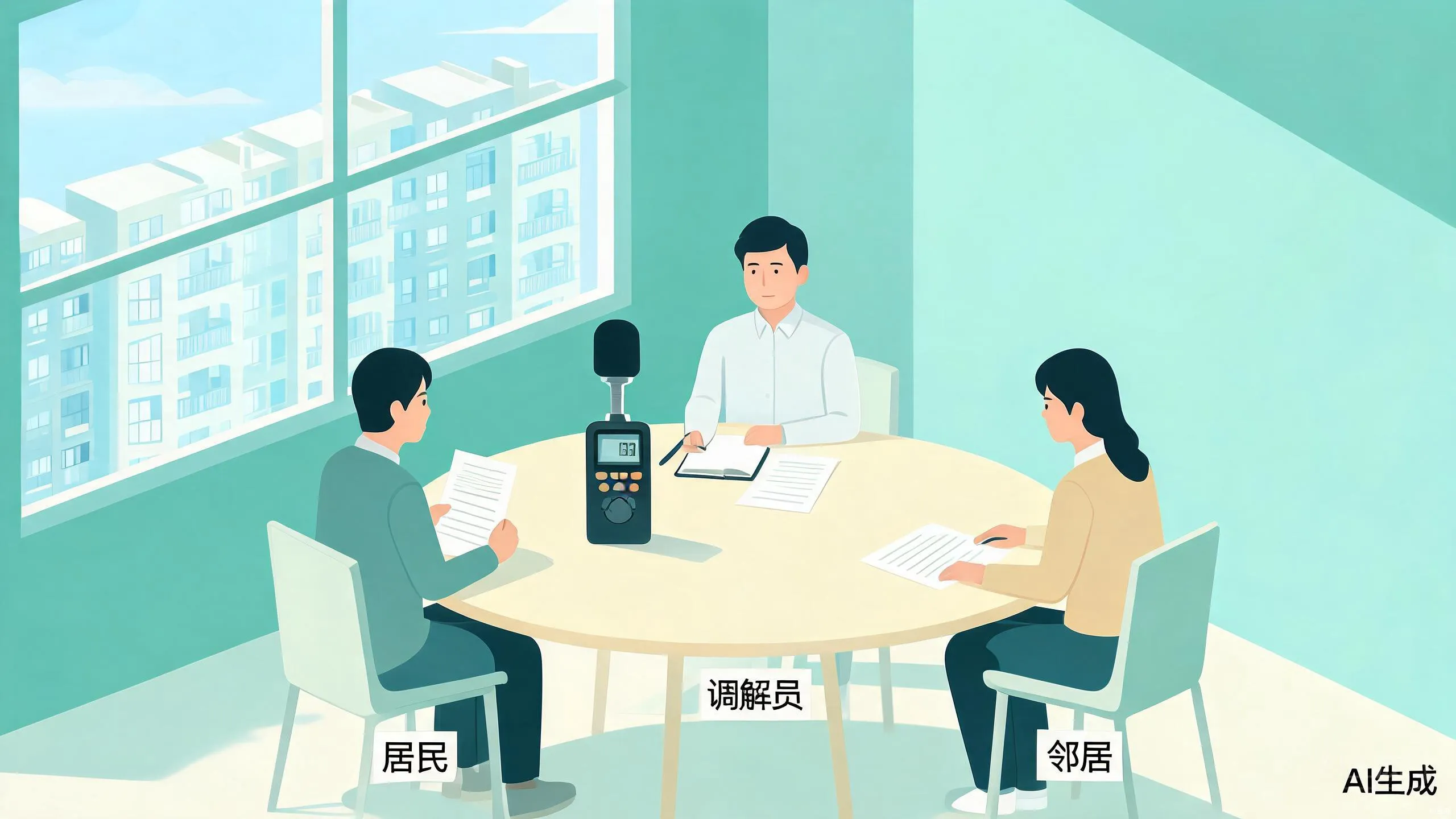 社区调解会议场景示意